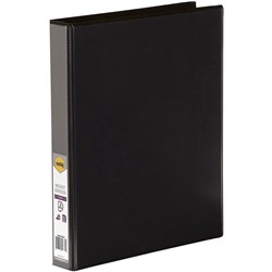 MARBIG ENVIRO INSERT BINDERS Clearview A4 2D Ring 25mm Blk 