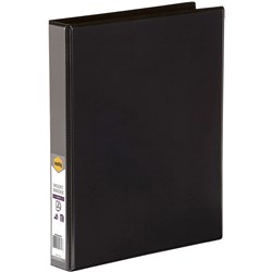 MARBIG ENVIRO INSERT BINDERS Clearview A4 3D Ring 25mm Black