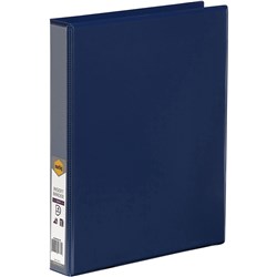 MARBIG ENVIRO INSERT BINDERS Clearview A4 4D Ring 25mm Blue 