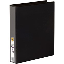 MARBIG ENVIRO INSERT BINDERS Clearview A4 2D Ring 38mm Blk 