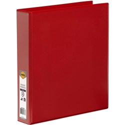 MARBIG ENVIRO INSERT BINDERS Clearview A4 4D Ring 38mm Red 