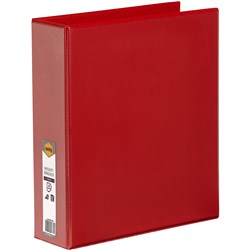 MARBIG ENVIRO INSERT BINDERS Clearview A4 4D Ring 50mm Red 