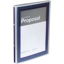 FLEXI VIEW PRESENTATION BINDER A4 2 Ring 100Shts Navy 