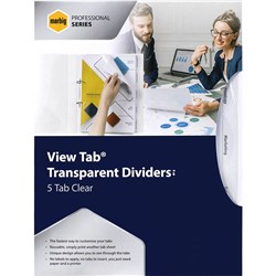 MARBIG VIEW TAB DIVIDERS A4 5 TAB PP Clear