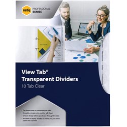 MARBIG VIEW TAB DIVIDERS A4 10 TAB PP Clear