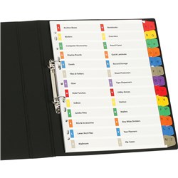 MARBIG MULTIDEX DIVIDERS A4 A-Z TAB Coloured