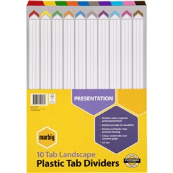 MARBIG DIVIDERS A3 10 TAB Landscape Colour Coded