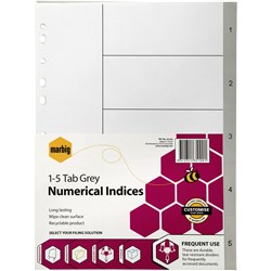 MARBIG NUMERICAL INDICES A4 PP 1-5 TAB Grey 