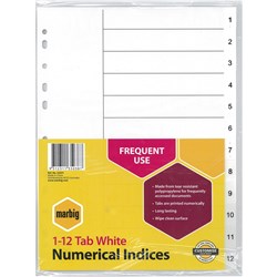 MARBIG NUMERICAL INDICES A4 PP 1-12 TAB White 