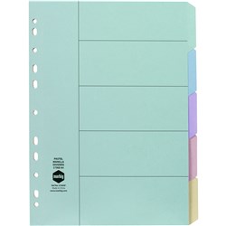 MARBIG DIVIDERS A4 5 TAB Manilla Pastel