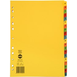 MARBIG DIVIDERS A4 A-Z Manilla Coloured 