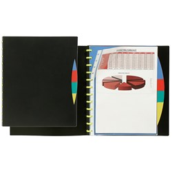 MARBIG KWIK ZIP DISPLAY BOOK A4 W/Dividers 20Pkt Black 