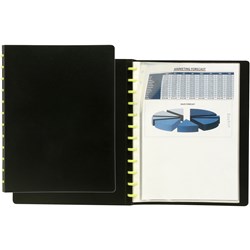 MARBIG KWIK ZIP DISPLAY BOOK A4 Refillable 20Pkt Black 