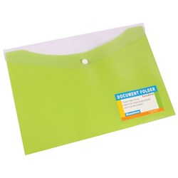 BEAUTONE DOCUMENT FOLDER A4 Button Closure Trop Lime 