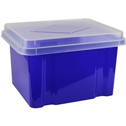 ITALPLAST STORAGE BOX 32 Ltr Tint Purple.Clr Lid 