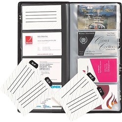 MARBIG BUSINESS CARD BOOK Indexed Black 