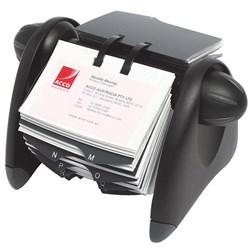 MARBIG PRO SERIES ROTARY FILE Business Card File Blk/Gry 