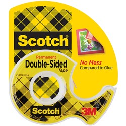 SCOTCH 136 DOUBLE SIDED TAPE 12.7mmx6.3m & Dispenser Roll
