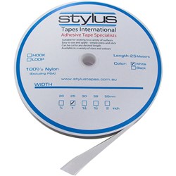 STYLUS HOOK FASTENER 3421 White 25mmx25m Roll