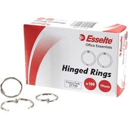 ESSELTE HINGED RINGS No 7 19mm 