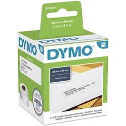 DYMO LABELWRITER LABELS Paper Address 28x89mm 30251 Box of 260 White