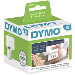 DYMO LABELWRITER LABELS Paper Badge 54x70mm Wht(30324) Box of 320