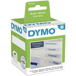 DYMO LABELWRITER LABELS Paper Filing 12x50mm White Box of 220