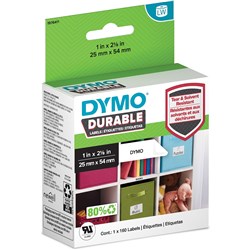 DYMO LABELWRITER LABELS Durable White Label 25mmx54mm 160 labels