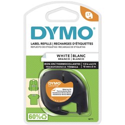 DYMO LETRATAG LABELLING TAPE 12mmx2m - IRON-ON Fabric 