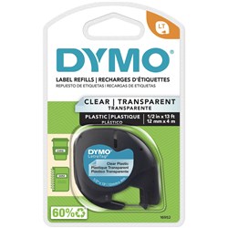 DYMO LETRATAG LABELLING TAPE 12mmx4m - Clear 