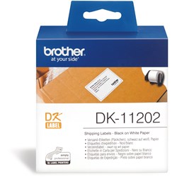 BROTHER DK-11202 SHIPPING NAME Badge Label 62X100mm White Box of 300
