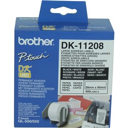 BROTHER DK-11208 LARGE ADDRESS Label 38X90mm White Box of 400