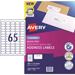 AVERY L7651 MAILING LABELS Laser 38.1x21.2mm Mini Address Pack of 25