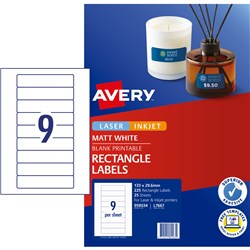 AVERY L7667 MEDIA LASER LABELS Std Data Cartridge 133x29.61 Pack of 225