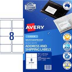 AVERY INTERNET SHIPPING LABELS L7070 1L/P/Sht 99.1x67mm Pack of 80