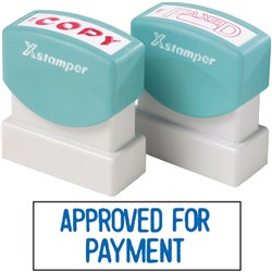 XSTAMPER -1 COLOUR -TITLES A-C 1025 Approved For Payment Blue 