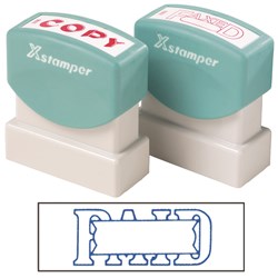 XSTAMPER -1 COLOUR -TITLES P-Q 1201 Paid/Date Blue 