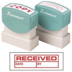 XSTAMPER -1 COLOUR -TITLES R-Z 1680 Received/Date/By Red 