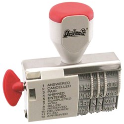 DESKMATE DIAL-A-PHRASE STAMP DATE, 12 Phrase's 4mm 