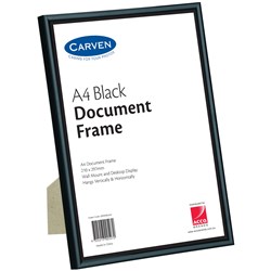 CARVEN DOCUMENT FRAME A4 Wall Mountable Black 