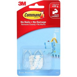 COMMAND CLEAR SMALL HOOK Pack of 2 