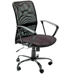 STAT EXECUTIVE CHAIR Med Back W/Arms Mesh Black 