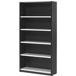 LOGAN BOOKCASE 1800X900mm 4 Shelves White & Ironstone