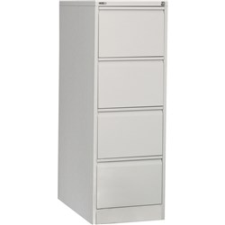 GO 4 DRAWER FILING CABINET H1321mm x W460mm x D620mm Silver Grey