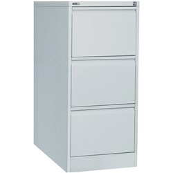 GO 3 DRAWER FILING CABINET H1016mm x W460mm x D620mm Silver Grey