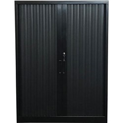 STEELCO TAMBOUR DOOR CUPBOARD 2 Shelf Graphite Ripple H1015xW1200xD463mm