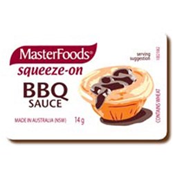 MASTERFOODS BBQ SAUCE 14GM Portion Control Pack of 100 