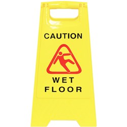 CLEANLINK SAFETY SIGN Wet Floor Yellow 32x31x65cm