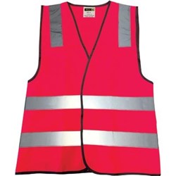 ZIONS 2802 SAFETY VEST Vest Night Fluro Pink (Velcro) 