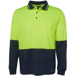 ZIONS 3813 SAFETY POLO SHIRT Two Tone Fluoro Long Sleeve 